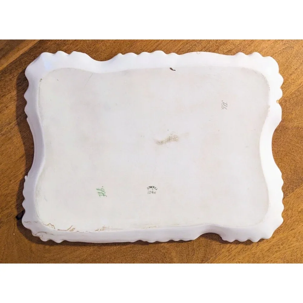 Haviland & Co Limoges France Victorian Floral Hand Painted Porcelain Tray